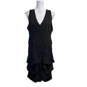 Dzhavael Couture Dress size Large Black Cocktail Wedding Prom Art To Wear Artsy